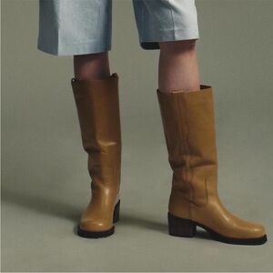 Zara Tan Heeled Boots